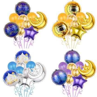10Pcs Eid Al-Adha Balloon Ramadan Eid Mubarak Ballons Decorations Ramadan Kareem Gift Islamic Muslim Holiday Party Decor