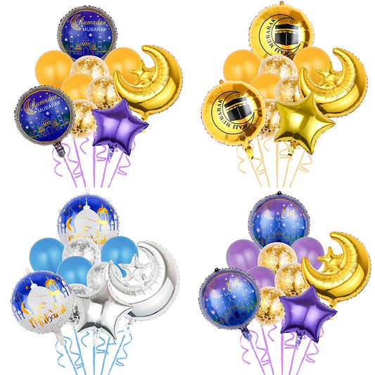 10Pcs Eid Al-Adha Balloon Ramadan Eid Mubarak Ballons Decorations Ramadan Kareem Gift Islamic Muslim Holiday Party Decor