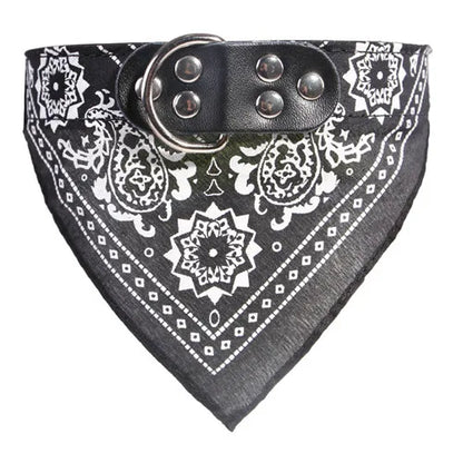 Adjustable Dog Bandana Leather Printed Soft Collar for Dog Pet Supplies Cat Scarf Collar for Chihuahua Puppy Pet Neckerchief
