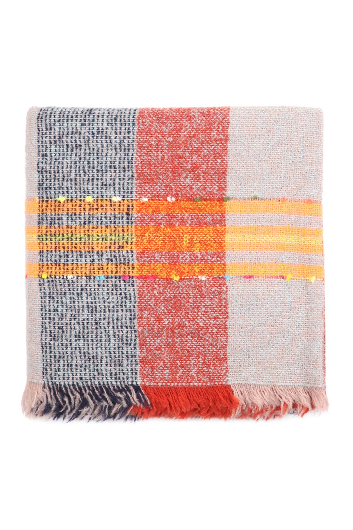 Multi Color Blanket Fringed Scarf