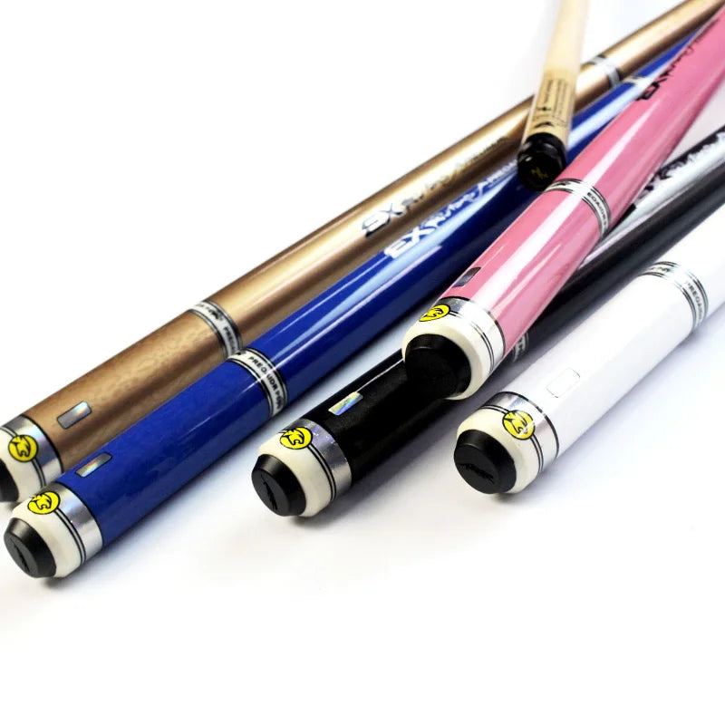 2018 New Design EX Pool Cues 13mm Tips Black/White/Pink/Blue Colors Stick Center Joint Billiard Cue Sticks