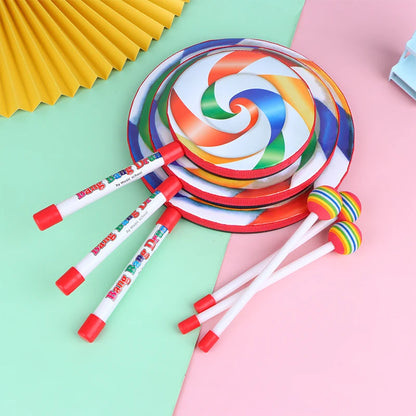 6Inch 8Inch 10Inch Lollipop Hand Drum Percussion Colorful Dance Props Infant Musical Toys Teaching Aids Children's Gift