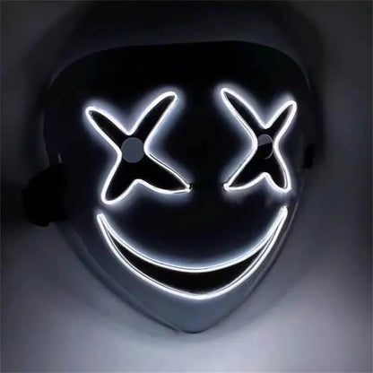 Luminous Mask Soft Light Abs Scary Clown Mask Show Party Clothing Stand Out in the Crowd Halloween Led Mask Led Light Mask 2aa