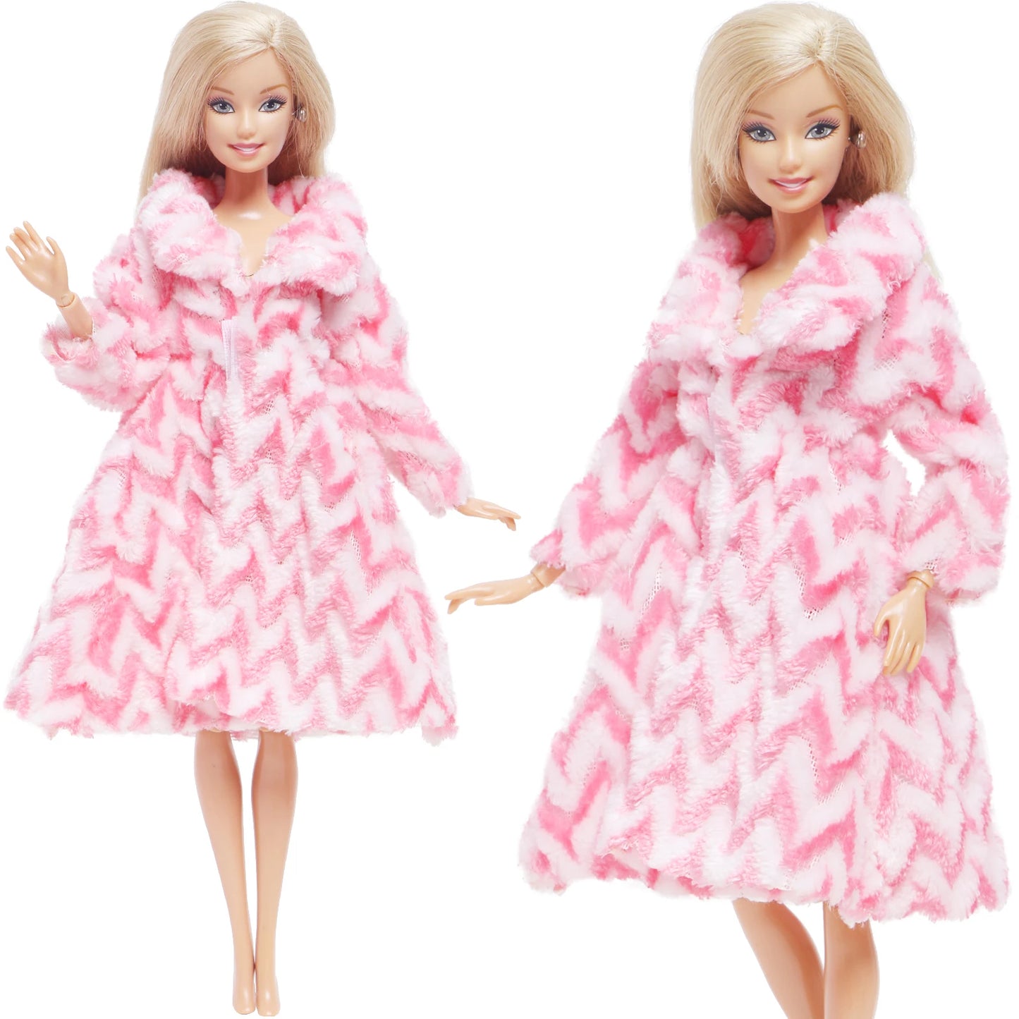 1 Pcs Handmade High Quality Doll Coat Dress Fur Clothes for Barbie Doll Winter Wear Leopard Outfit Doll Accessories Kids Toys