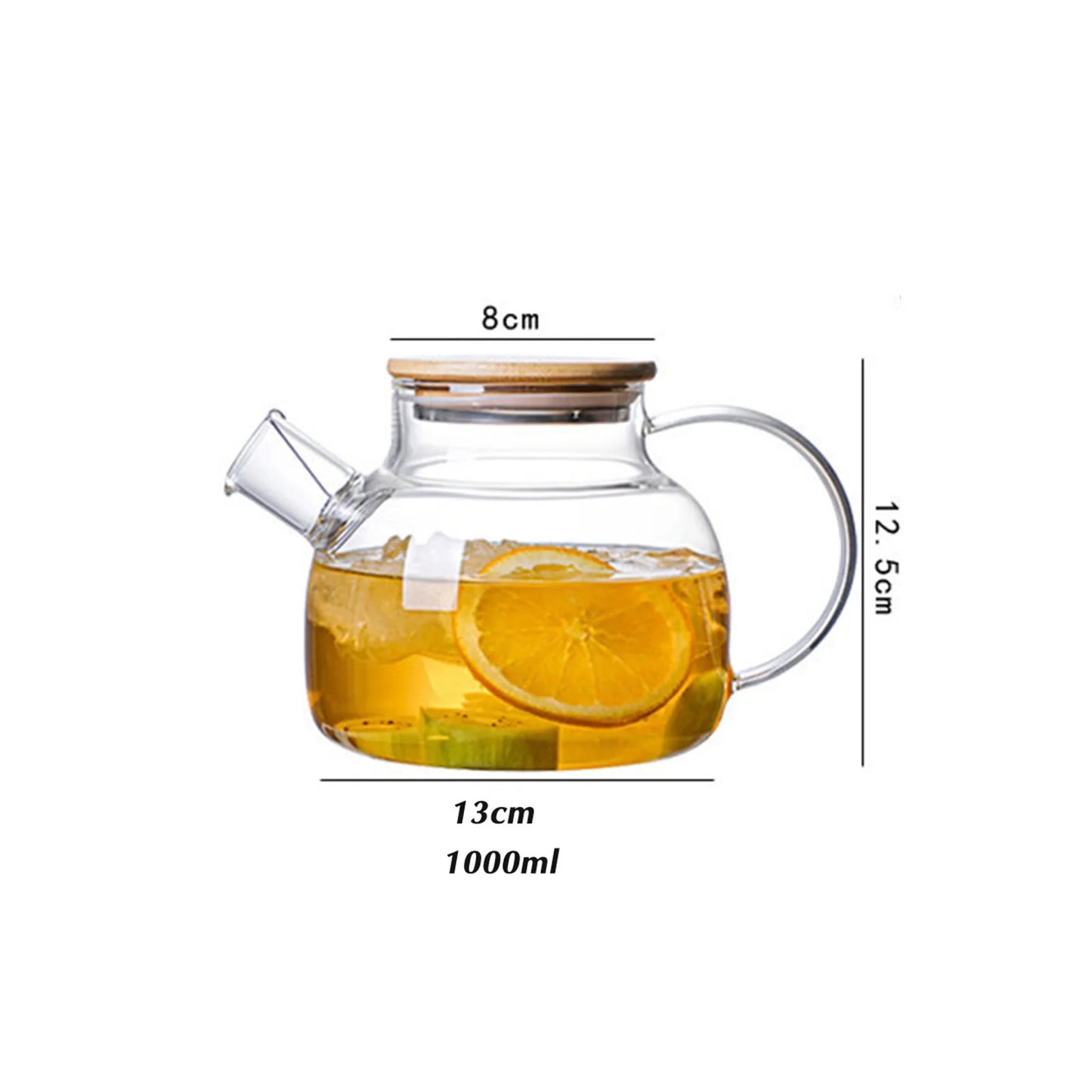 1/1.6/1.8l Transparent Borosilicate Glass Teapot Heat-Resistant Large Clear Tea Pot Flower Tea Set Puer Kettle Office Home Tool