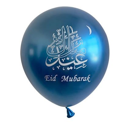10pcs Eid Mubarak Metal Latex Balloon Ramadan Kareem Decoration Air Globos Ramadan Mubarak Muslim Islamic Festival Party Decor