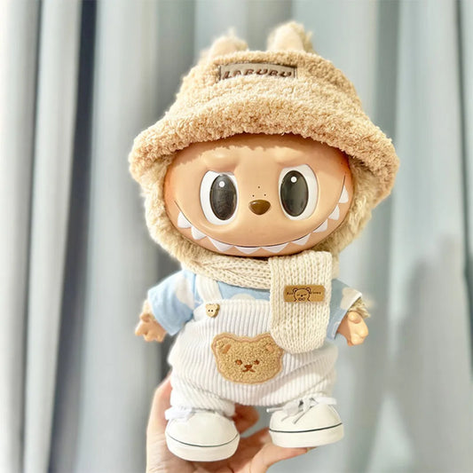 38cm Mini Doll'S Clothes Outfit Accessories for Korea Kpop Exo Labubu Idol V1 V2 Cloud Shirt White Strap Set Clothing
