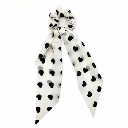 Chiffon Hair Scrunchies Women Fashion Pearl Ponytail Holder Hair Tie Hair Rope Rubber Bands Hair Accessories Bowknot Headwear