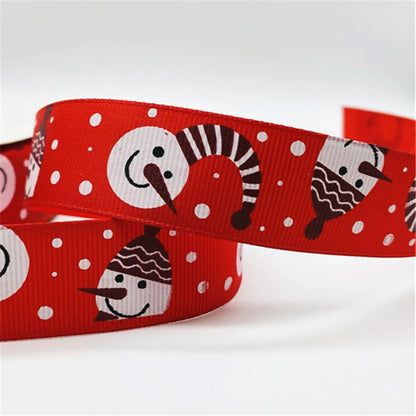 5yards/Lot 25MM Christmas Ribbon Printing Christmas Peripheral Ribbon for Bow Christmas Decoration DIY Gift Wrapping