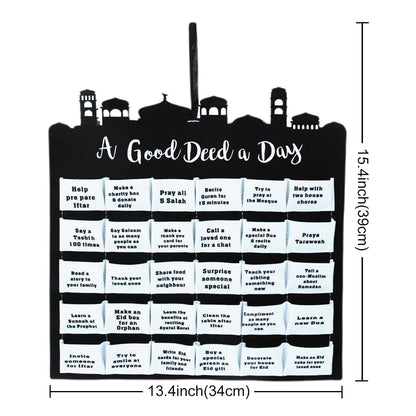 Ramadan Countdown Felt Calendar Eid Mubarak Decorations for Home Islamic Muslim Party Decor Ramadan Kareem Eid Al Adha Kid Gifts