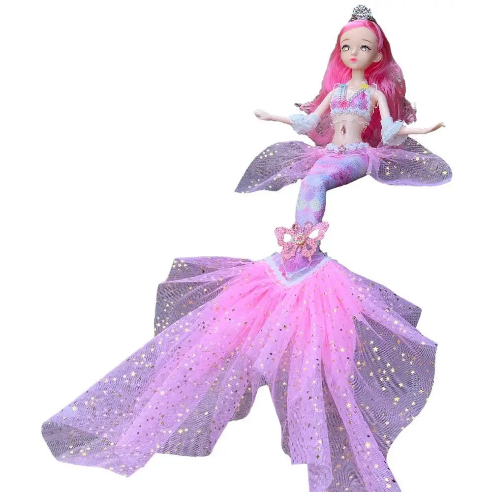 17.7 Inch Exquisite Princess Mermaid Doll Fashion Mermaid BJD Doll With Rainbow Clothes Girls Favor Xmas Birthday Gift Toys