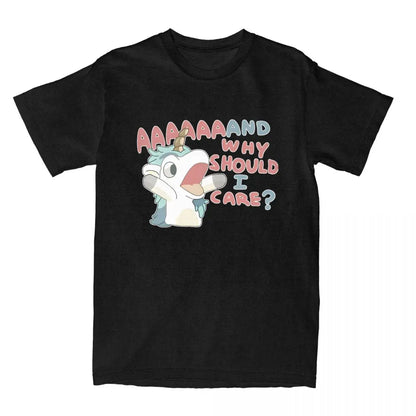 Men Women's T Shirt Why Should I Care Unicorse T-Shirts Harajuku Hot Anime Blueyed Beach Tees Y2K Basic Pattern 100 Cotton Tees