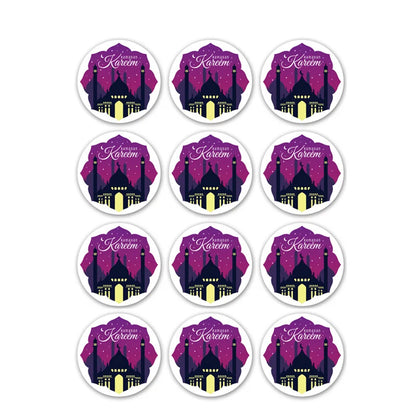 60Pcs Ramadan Kareem Eid Al-Fitr Decorative Stickers Blessed Eid Mubarak Muslim Religion Festival Decor Food Gift Bag Sealing