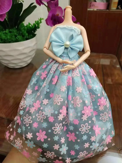 30cm Doll Dress Fashion Clothes Handmade Flower Dress for Licca for Barbie Doll Accessories Baby Toys Best Girl' Gift