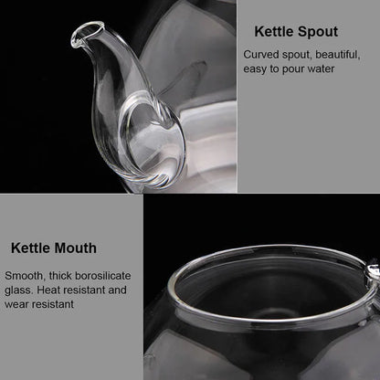 YMEEI 800/1100ml Glass Teapot Gas Stove Induction Cooker Water Kettle Chinese Teapot With Filter Heat Resistant Flower Tea