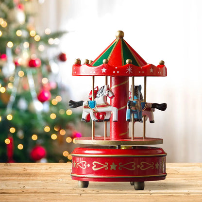 New Carousel Horse Music Box Resin Merry-Go-Round Musicical Box Home Desktop Decoration Kids Christmas Birthday Gift