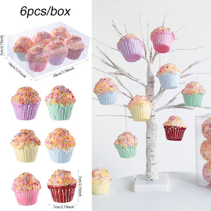 Christmas Hanging Candy Balls Ornament Donut Cupcake Ice Cream Cone Christmas Tree Pendant Home Navidad Christmas Decoratio 2024