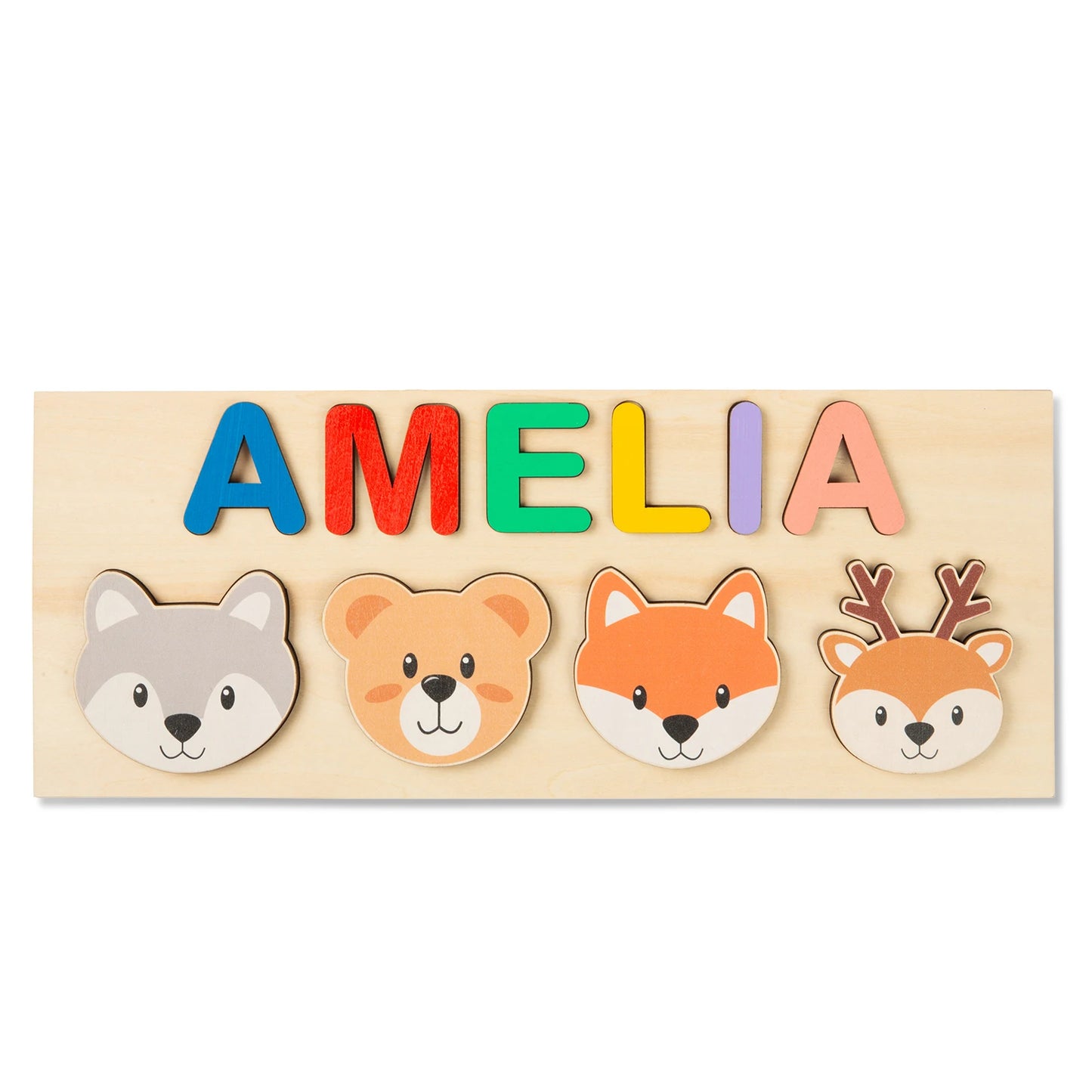 Personalized Name Puzzle Wooden Toys Kids Name Toddlers Educational Wooden Puzzle Early Learning Christmas Gifts for Baby Shower