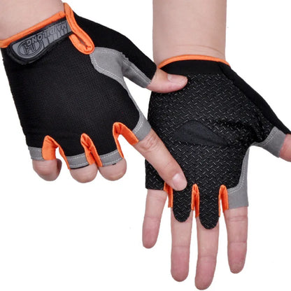 Men Women Gym Gloves Weightlifting Fitness Training Non Slip Palm Protector Breathable Fingerless Bike Bicycle Cycling Gloves