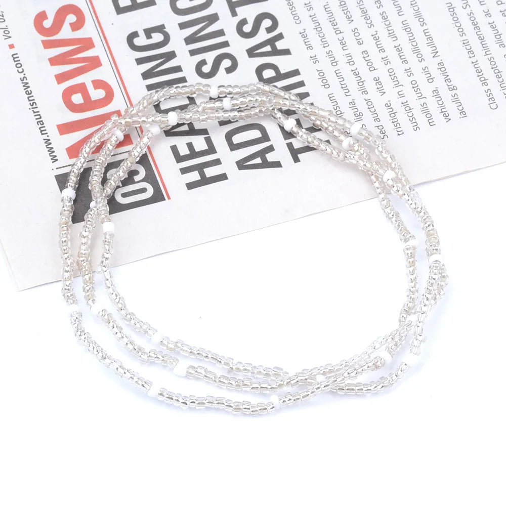 2022 Bohemia Double Layer Beads Belt Body Chain Women Summer Sexy Bikini Beach Waist Chain Charms Vintage Dress Waistband Belts