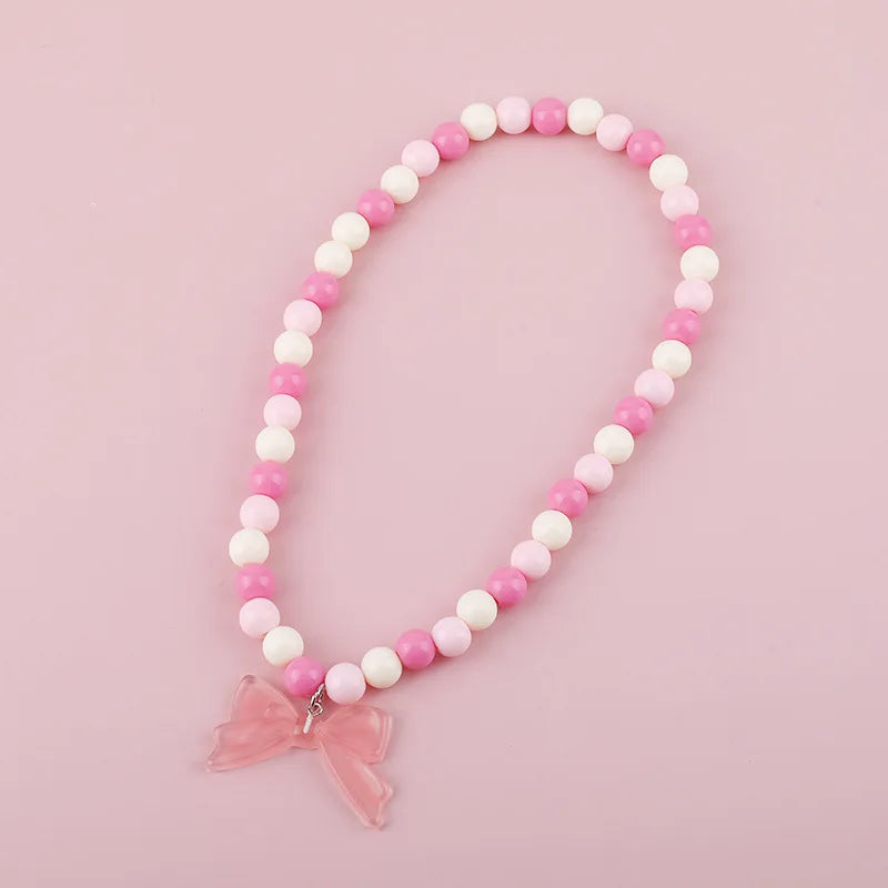 Makersland Cute Princess Children Charm Beads Necklace Kids Pendant Necklace for Baby Girl Jewelry Gifts Christmas Presents 2020
