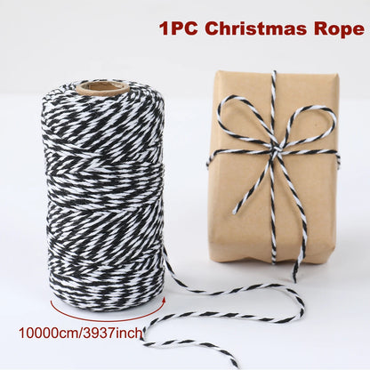 Christmas Wrapping String Rope Merry Christmas Decoration for Home 2024 Navidad Natal Noel Gift Box Packaging Rope New Year 2025