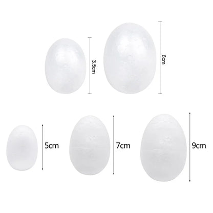 20pcs 3.5-9cm Painting Easter Foam Egg White Polystyrene Styrofoam Foam Egg Ball for Home Happy Eatser Party Decor DIY Kids Gift