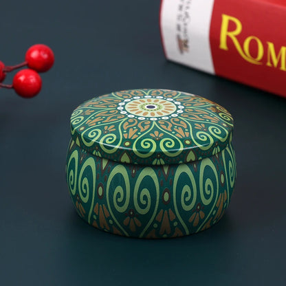 1PC Vintage Candle Tin Can Candy Cookie Storage Box Dry Spice Storage Jar Suitable DIY Candle Cosmetic Ointment Making Christmas