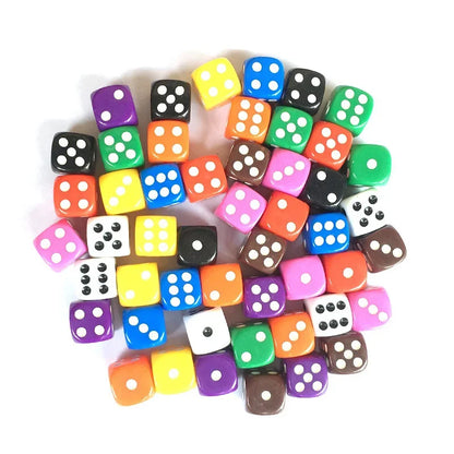 10pcs/Lot Dice Set 10 Colors  Solid Acrylic 6 Sided Dice  Club/Party/Family Games
