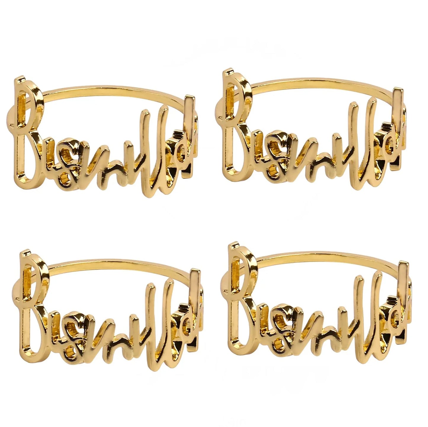 4pcs Bismillah Napkin Rings Eid Mubarak Muslim Islamic Ramadan Kareem Suhoor Iftar Dinner Table Decoration Housewarming Gift