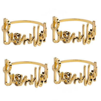 4pcs Bismillah Napkin Rings Eid Mubarak Muslim Islamic Ramadan Kareem Suhoor Iftar Dinner Table Decoration Housewarming Gift