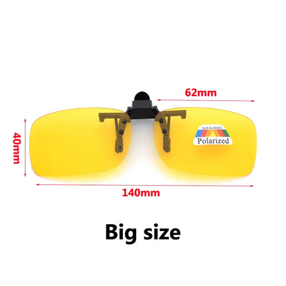 2PCS Clip on Sunglasses Polarized Driving Glasses Clip Up Clip-On Glasses Night Vision for Driving Fishing Cycling Walking