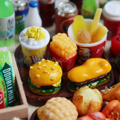 1:6 Scale Miniature Dollhouse Food Supermarket Mini Snack Simulation Cake Wine Drink for Blyth Barbies Doll Accessories Toy