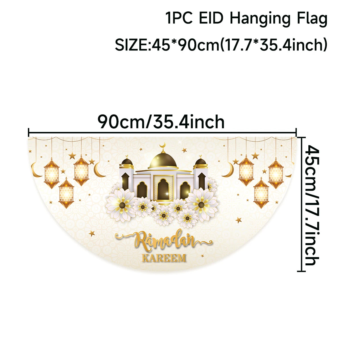 Eid Mubarak Decoration 2024 Hanging Flag Ramadan for Home Door Islamic Muslim Party Decor Ramadan Kareem Banner Eid Al-Fitr Gift