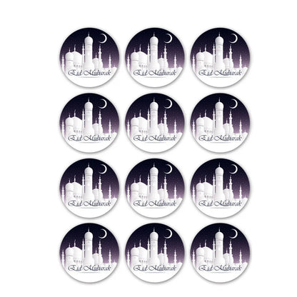 60Pcs Ramadan Kareem Eid Al-Fitr Decorative Stickers Blessed Eid Mubarak Muslim Religion Festival Decor Food Gift Bag Sealing