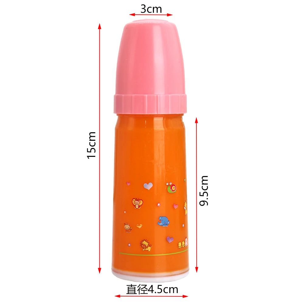 Large Size Baby Doll Feeding Bottle Set Baby Care Toy Stroller 2pcs Milk and Juice Bottles With Toy Pacifier for Baby Dolls