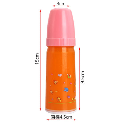 Large Size Baby Doll Feeding Bottle Set Baby Care Toy Stroller 2pcs Milk and Juice Bottles With Toy Pacifier for Baby Dolls