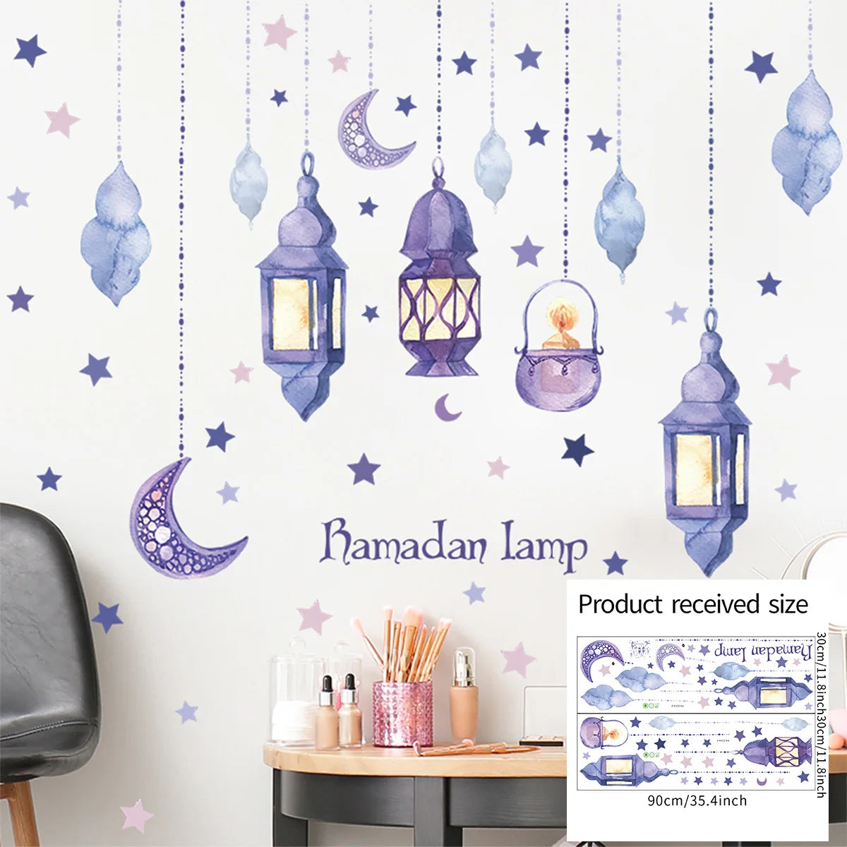 Eid Mubarak 2024 Wall Stickers Ramadan Decorations for Home Islamic Ramadan Kareem Muslim Party Decor Eid Mubarak Gifts Al Adha