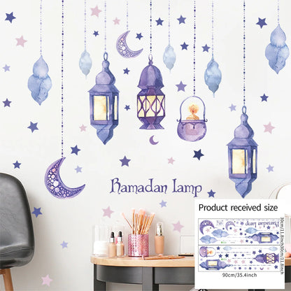 Eid Mubarak 2024 Wall Stickers Ramadan Decorations for Home Islamic Ramadan Kareem Muslim Party Decor Eid Mubarak Gifts Al Adha