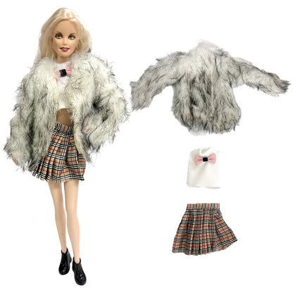 NK 1 Set 30CM Princess Clothes Outfit Dress Fashion Coat  Pants Clothes for Barbie Doll Accessories Girl Toy  JJ