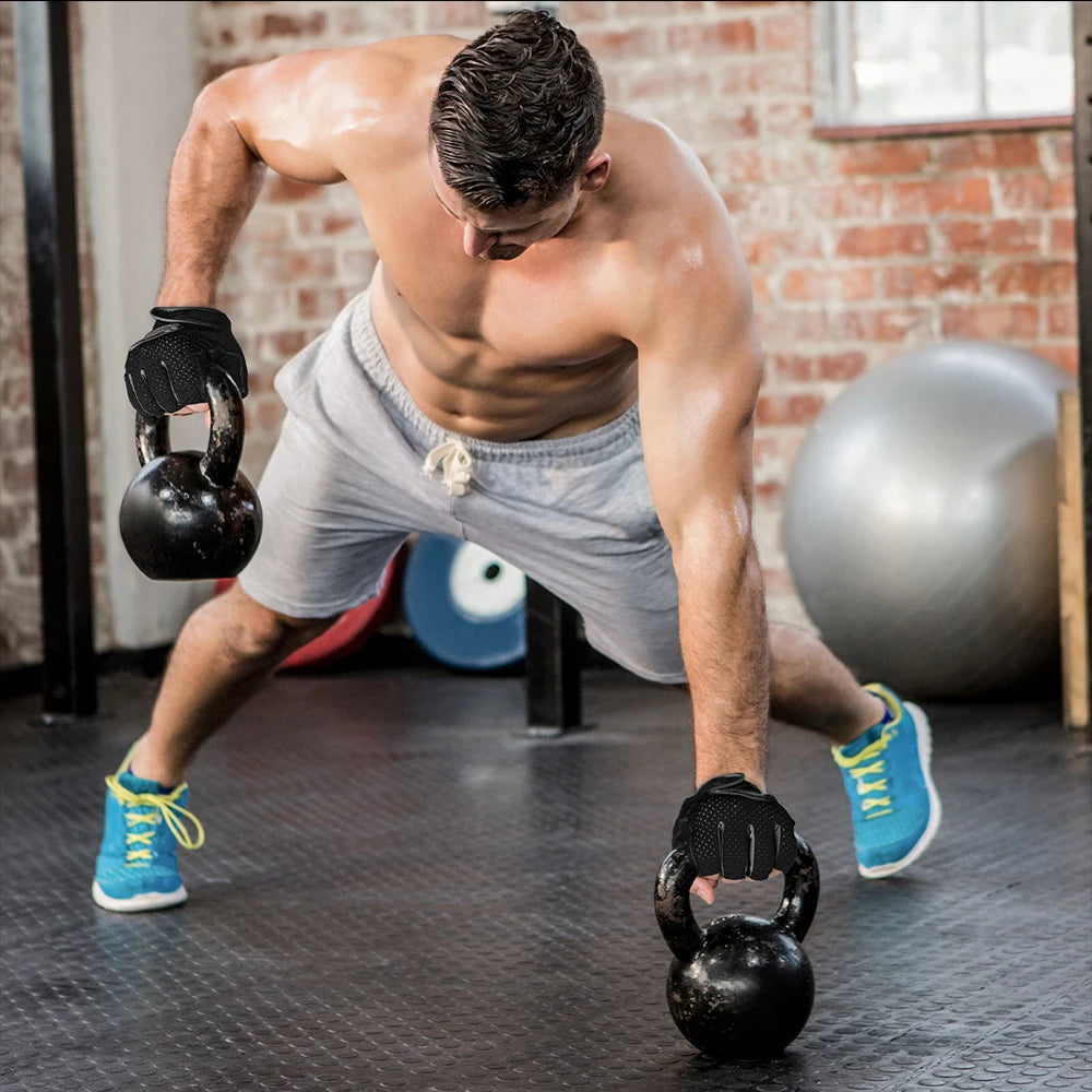 MOREOK Gym Gloves Beathable Full Palm Protect Fitness Training Workout Gloves Anti-Slip Weight Lifting Gloves Exercise Glove Men