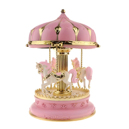 New Carousel Horse Music Box Resin Merry-Go-Round Musicical Box Home Desktop Decoration Kids Christmas Birthday Gift