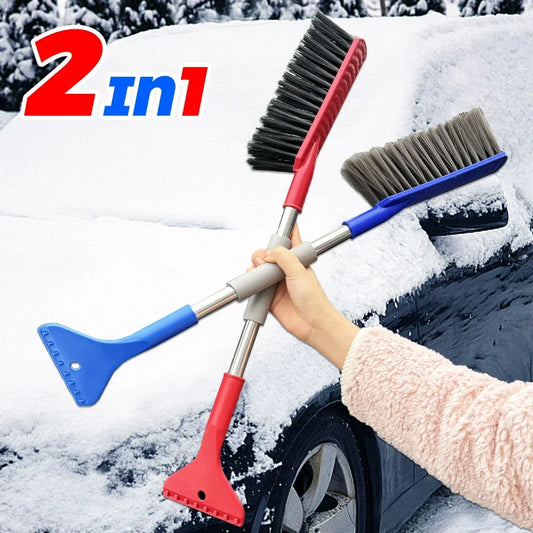 Car Snow Shovel 2-In-1 Multi Functional Removable Car Windshield Window Sweeping Snow Tools Defrosting Shovel De Icing Artifact