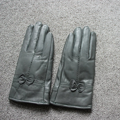 2020 Women's Genuine Leather Gloves Red Sheepskin Gloves Autumn and Winter Fashion Female Windproof Gloves