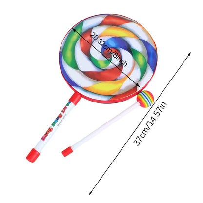 6Inch 8Inch 10Inch Lollipop Hand Drum Percussion Colorful Dance Props Infant Musical Toys Teaching Aids Children's Gift