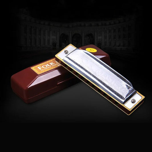 Suzuki Harmonica Folk Master 1072 Standard Beginner 10 Hole 20 Tone Diatonic Key of C a D E F G