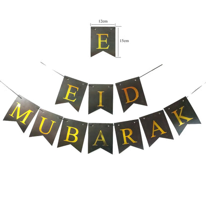 2022 Eid Mubarak Disposable Tablecloth Table Runner Banner Balloons Islamic Muslim Party Decor Ramadan Kareem Eid Al Adha Gift