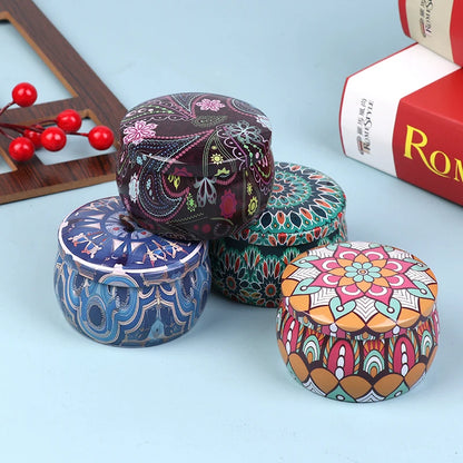 1PC Vintage Candle Tin Can Candy Cookie Storage Box Dry Spice Storage Jar Suitable DIY Candle Cosmetic Ointment Making Christmas