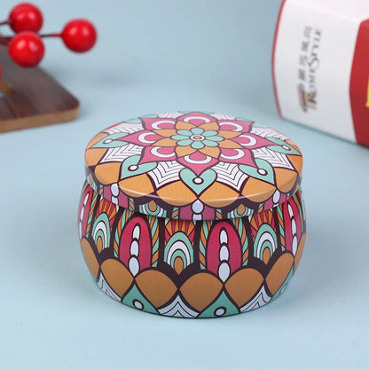 1PC Vintage Candle Tin Can Candy Cookie Storage Box Dry Spice Storage Jar Suitable DIY Candle Cosmetic Ointment Making Christmas