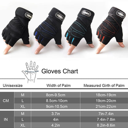 Workout Gloves for Men Women Weight Lifting Half Finger Glove With Wrist Wrap for Gym Sport Training Bicycle Motorcyclist Glove